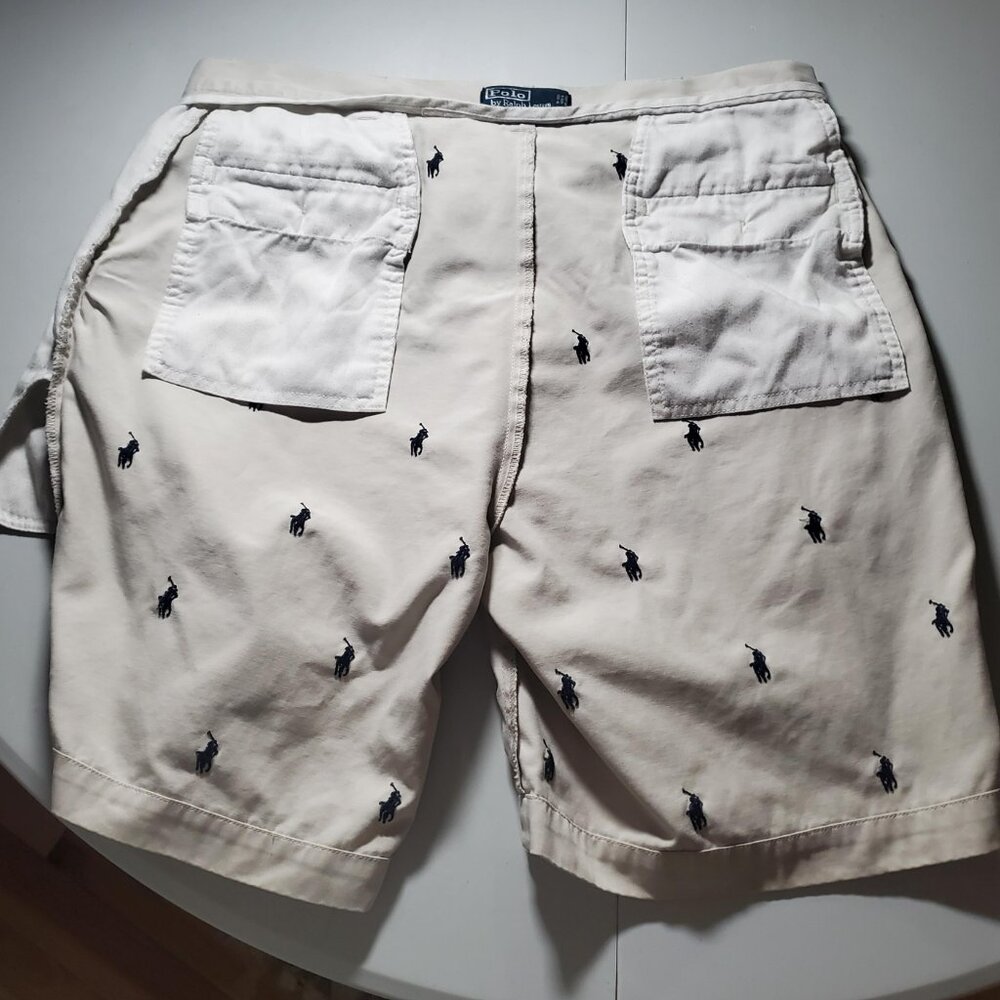 POLO Ralph Lauren Prospect Short in Light Tan with Allover Pony sz 36w - Picture 11 of 16